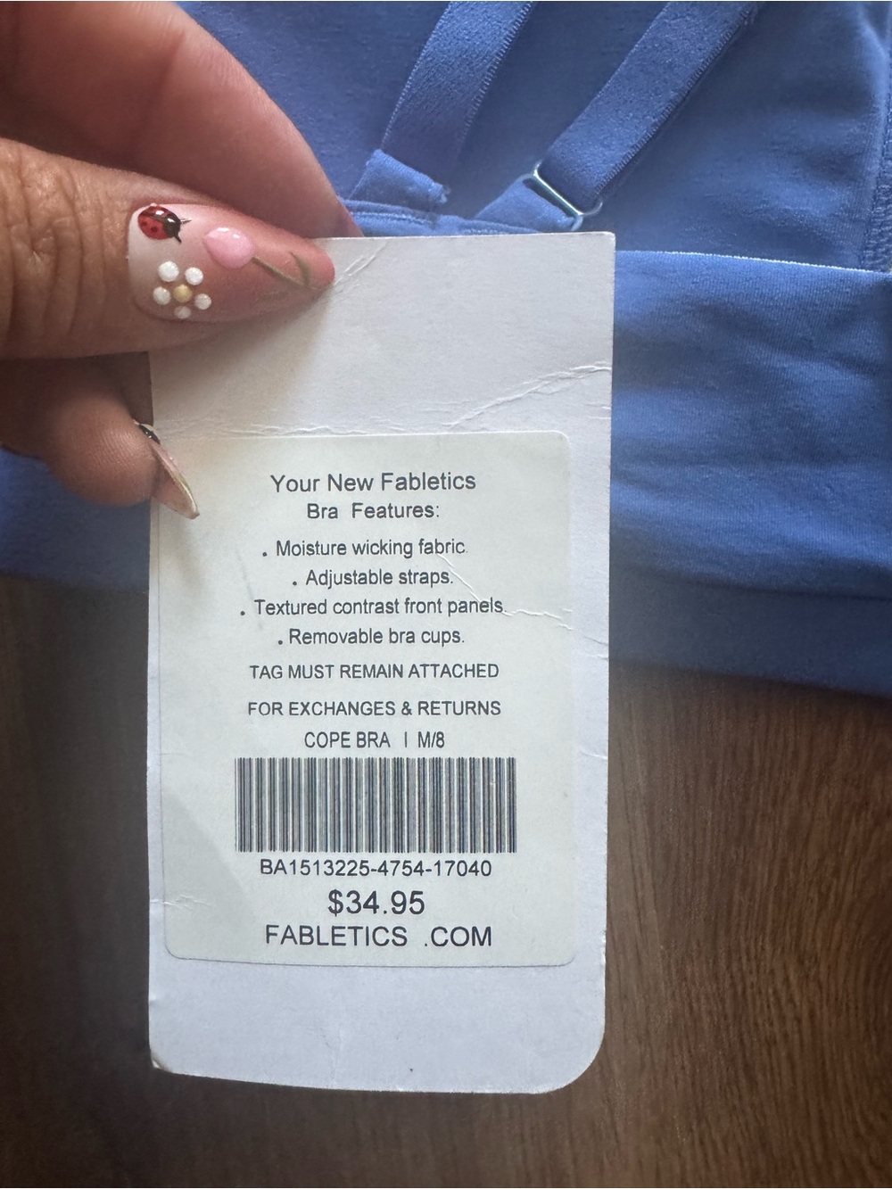 Fabletics Ribbed V-Front Strappy Sports Bra - Picture 3 of 3